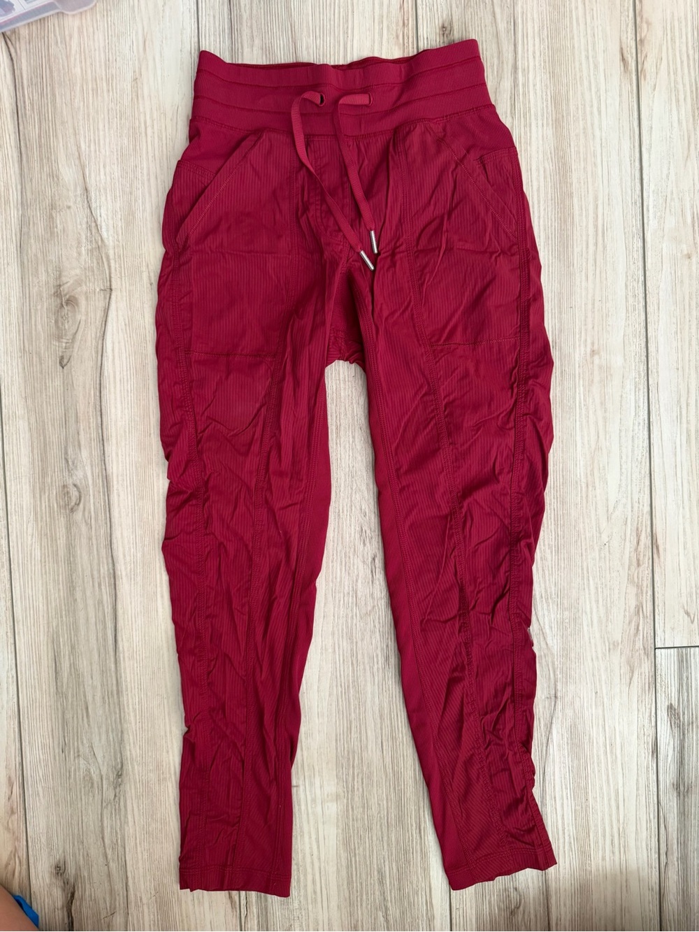 lululemon athletica Red Ribbed Drawstring Joggers